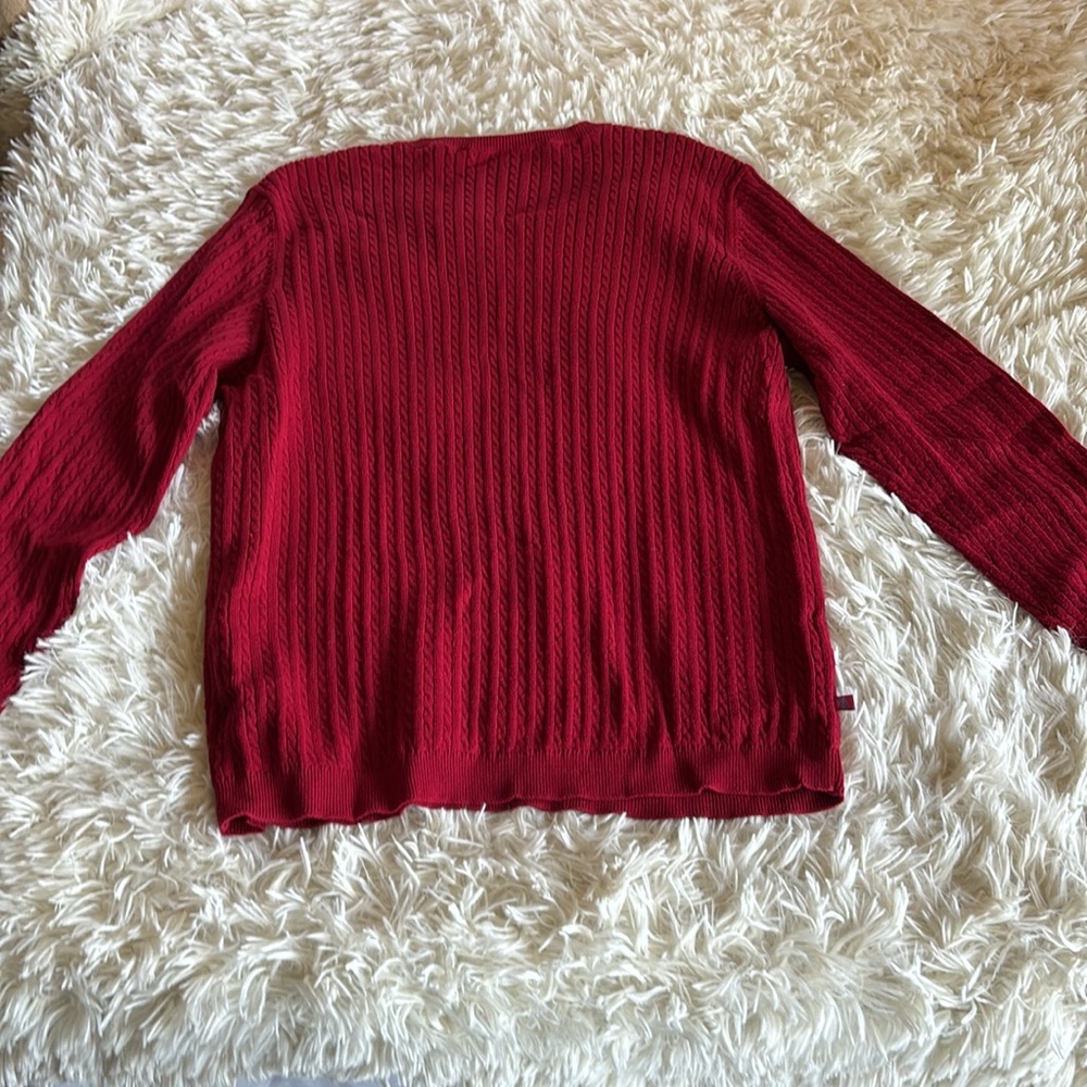 Ralph Lauren cotton cable knit V neck sweater size Large - Picture 6 of 6